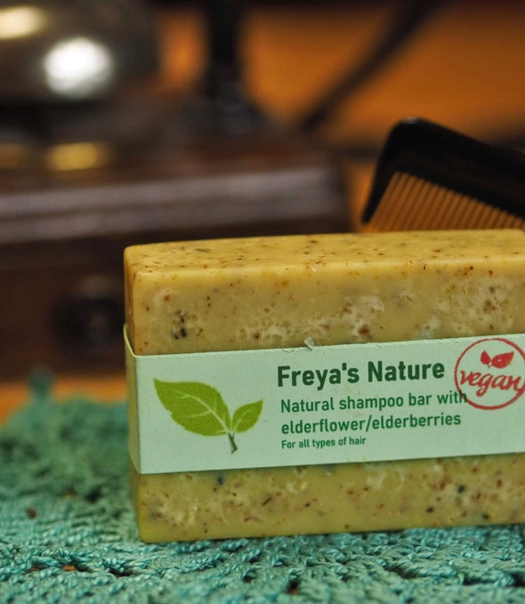 Håndlaget shampoobar (hylleblomst)