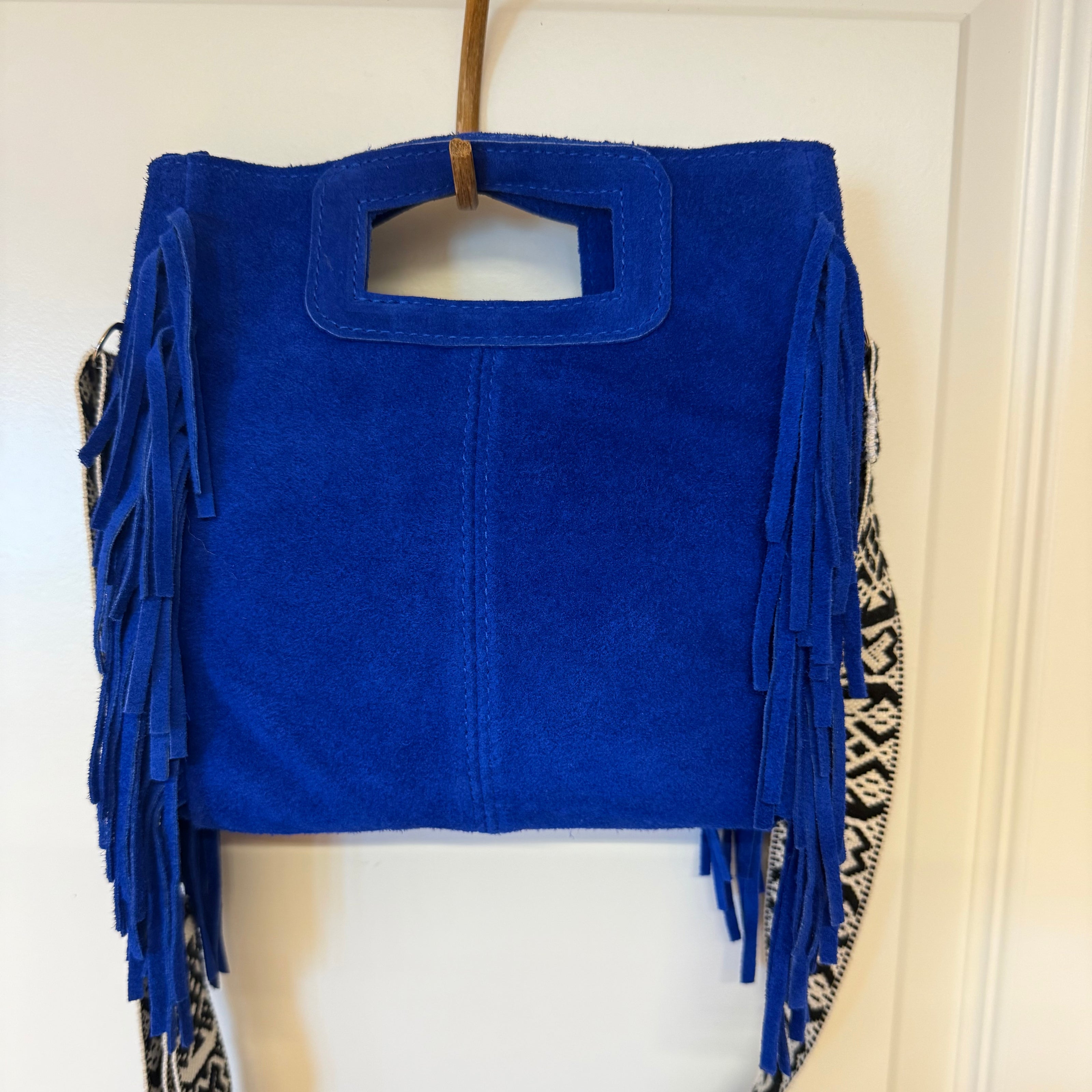 Skinnveske mørkeblå (valgfri veskestropp)