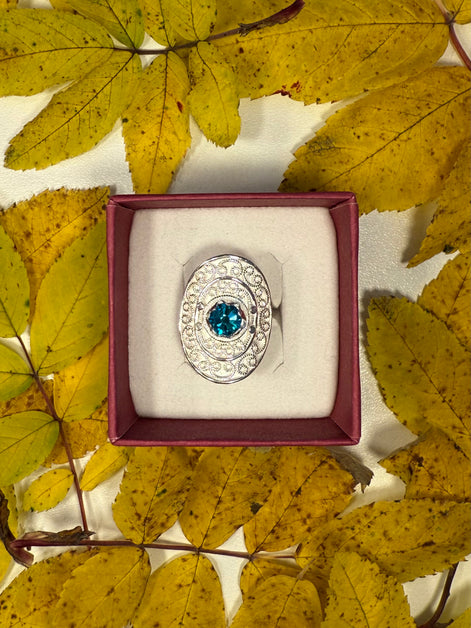 Ring med turkis krystall