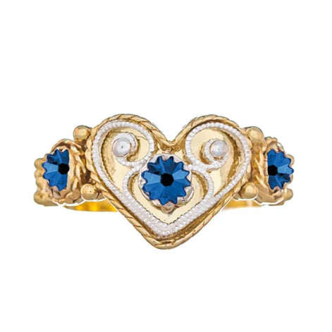 Ring med blå krystall