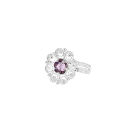 Ring med lavendel krystall