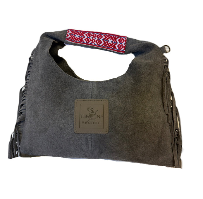 Skinnveske clutch grå