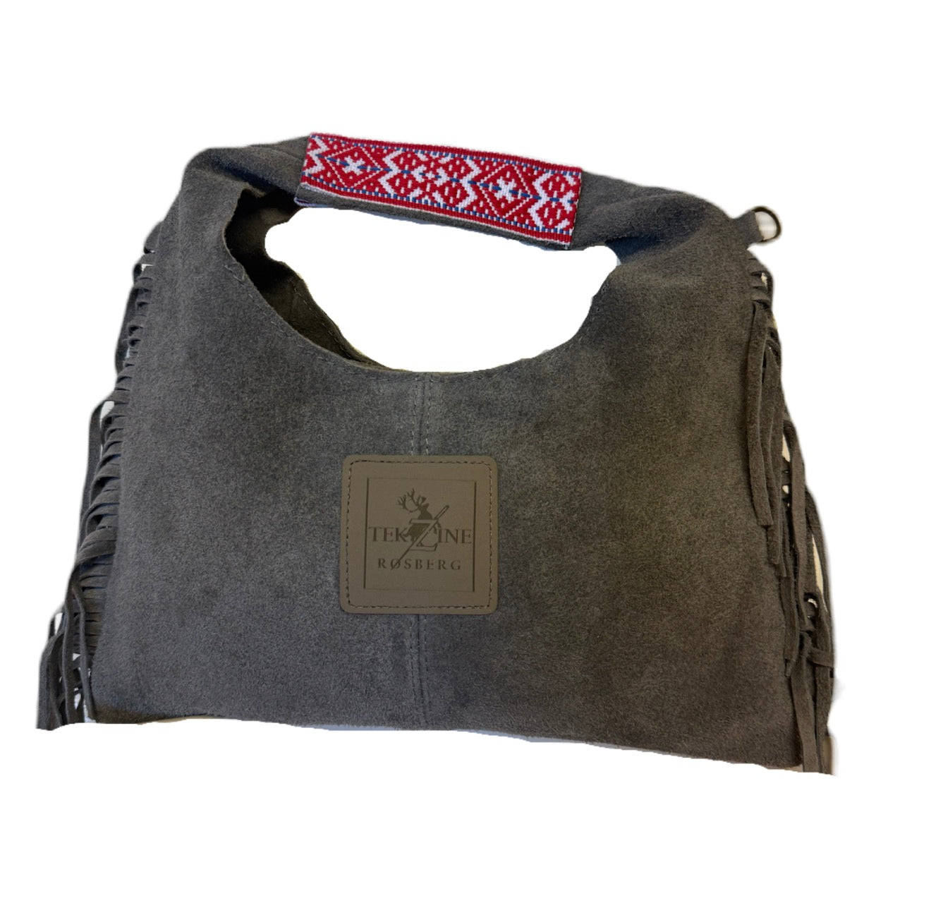 Skinnveske clutch grå