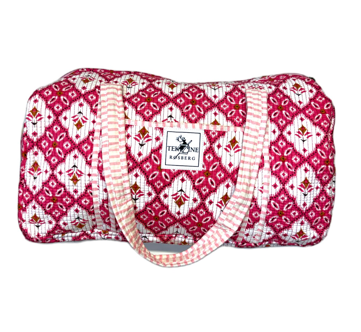 Totebag hvit og rosa