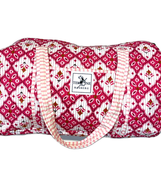 Totebag hvit og rosa