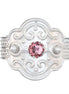 Ring med lyserosa krystall
