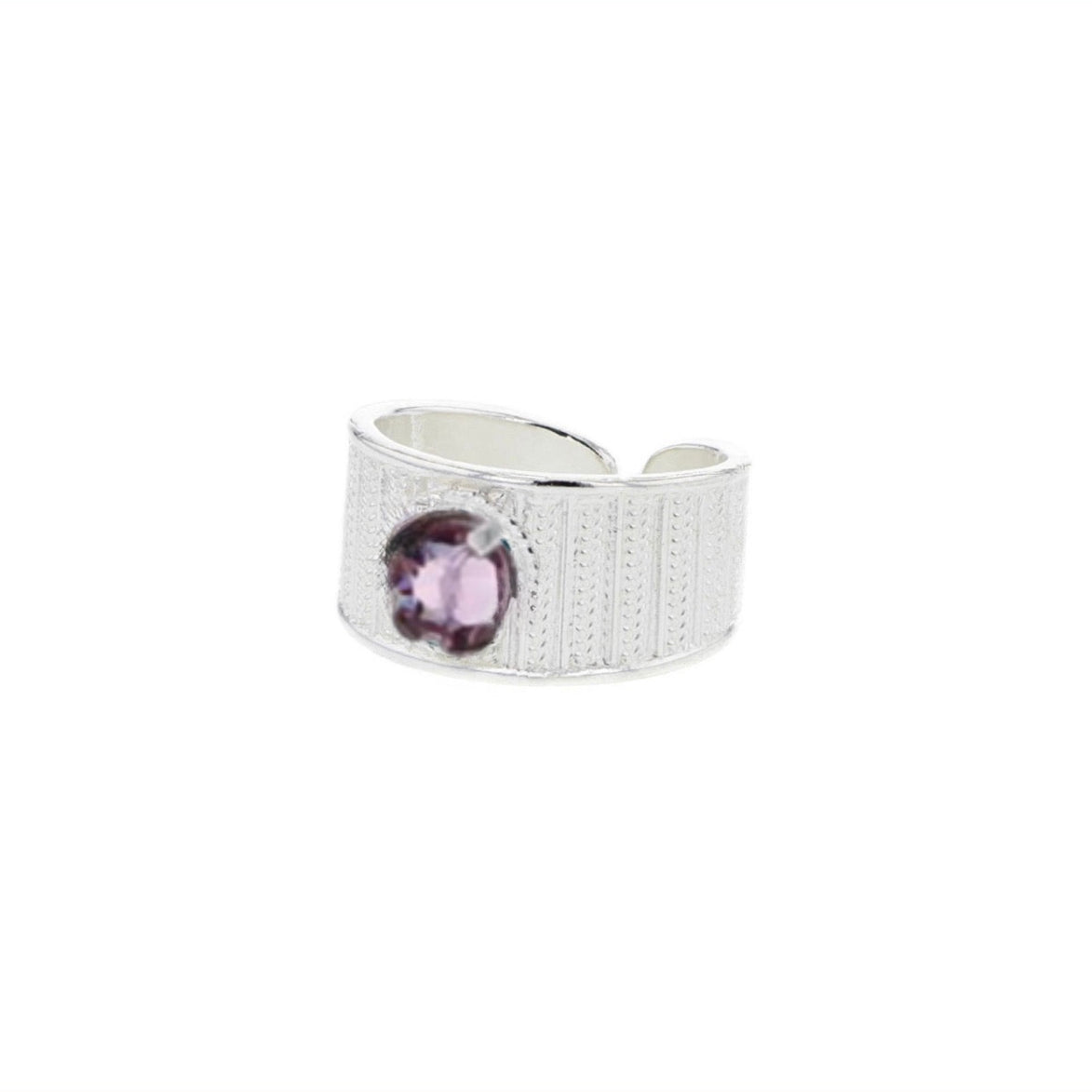 Ring med lavendel krystall