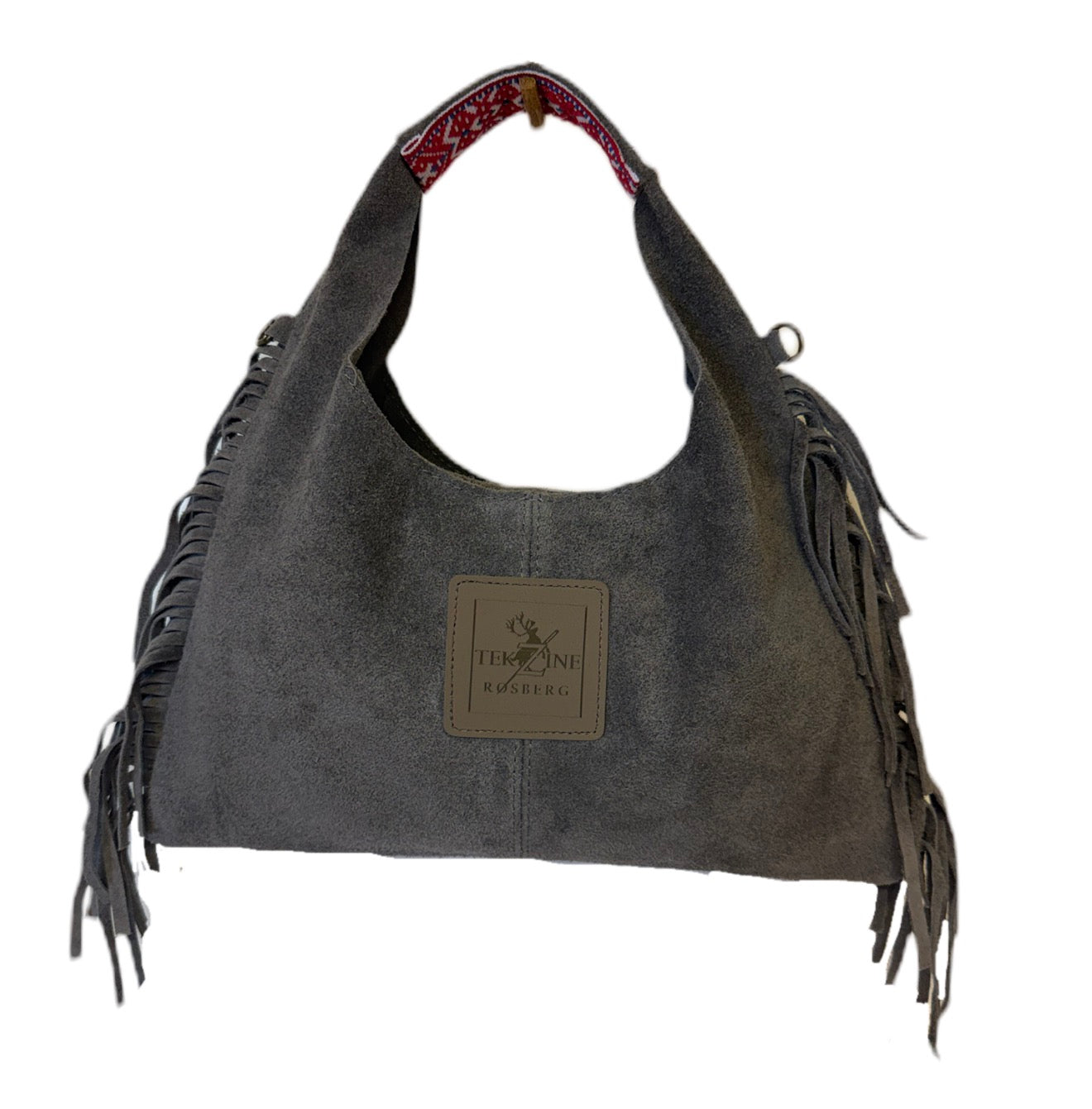 Skinnveske clutch grå
