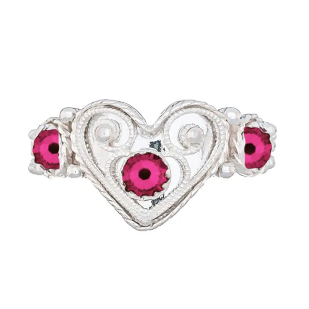 Ring med rosa krystall