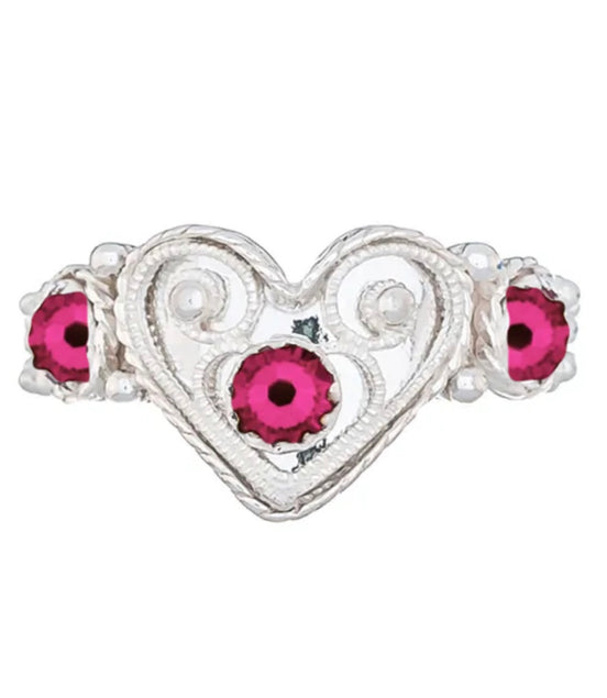 Ring med rosa krystall