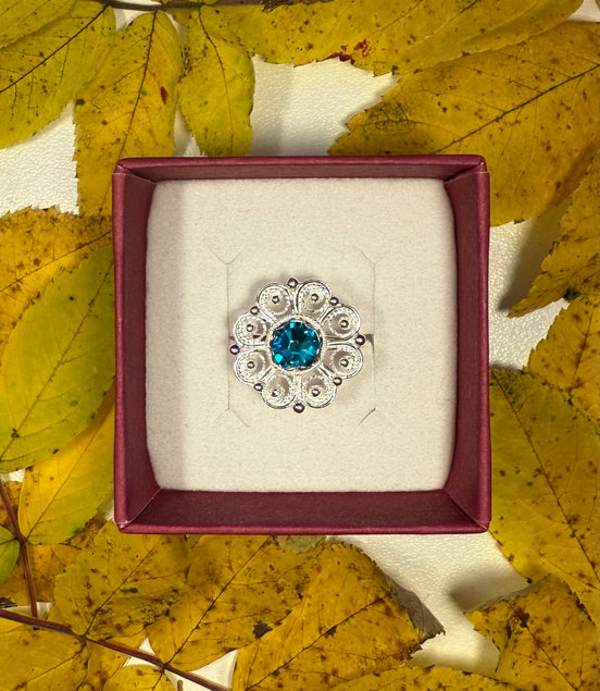 Ring med turkis krystall
