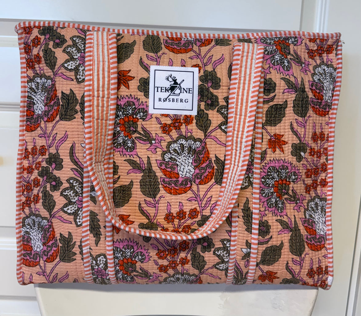 Totebag fersken/ pastell fersken