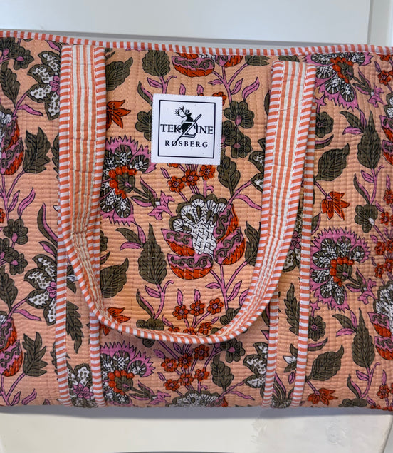 Totebag fersken/ pastell fersken