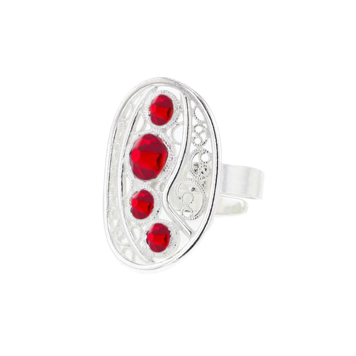 Ring med lyserød krystall