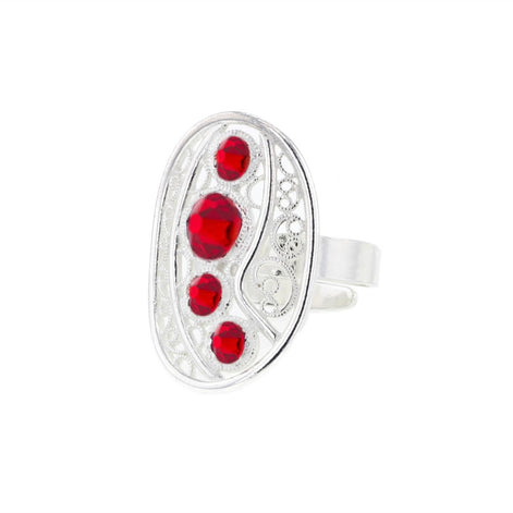 Ring med lyserød krystall