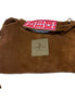 Skinnveske clutch lysebrun