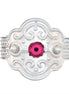 Ring med mørke rosa krystall