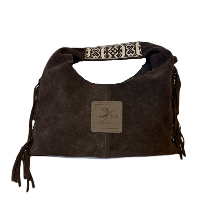 Skinnveske clutch mørkebrun - utsolgt