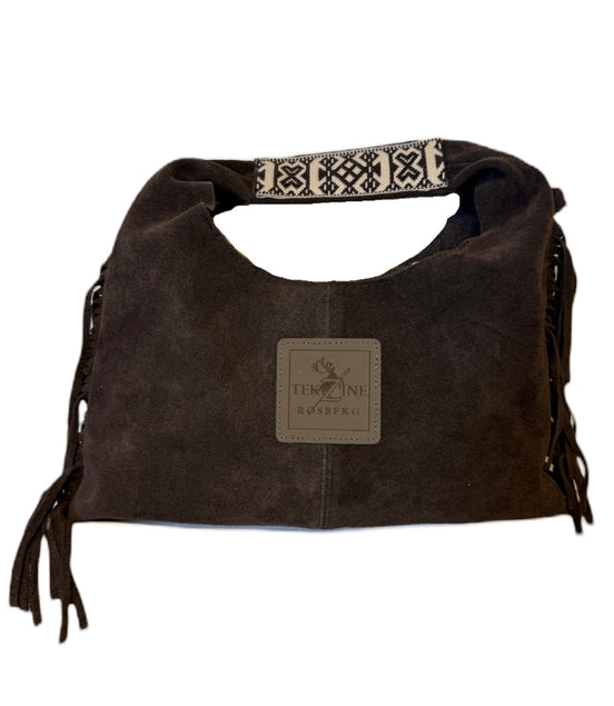 Skinnveske clutch mørkebrun - utsolgt