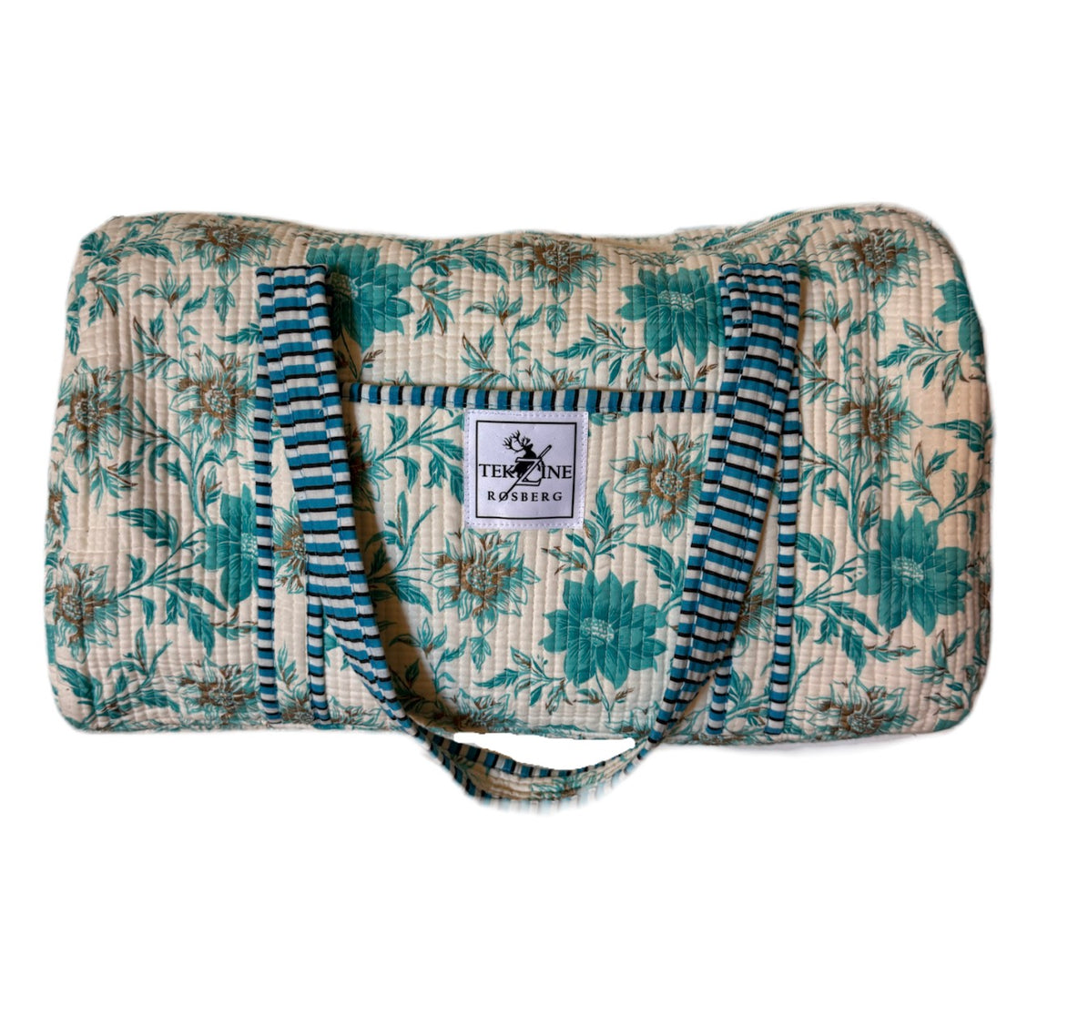 Totebag hvit med turkis