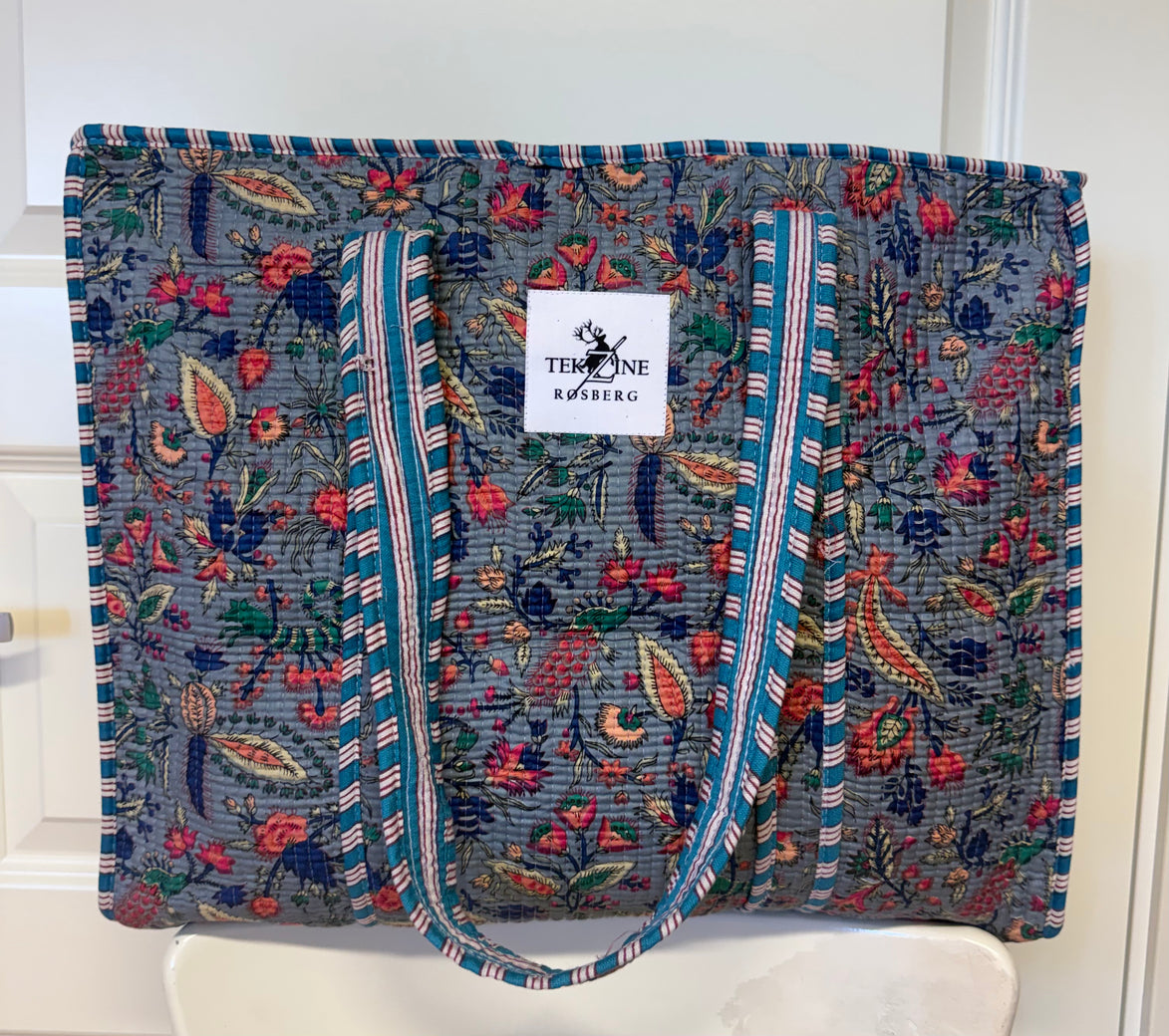 Totebag lys dongeri/mellom blå