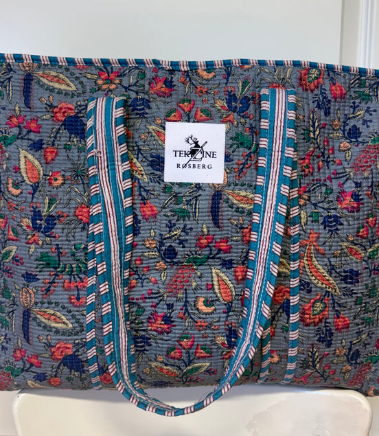 Totebag lys dongeri/mellom blå