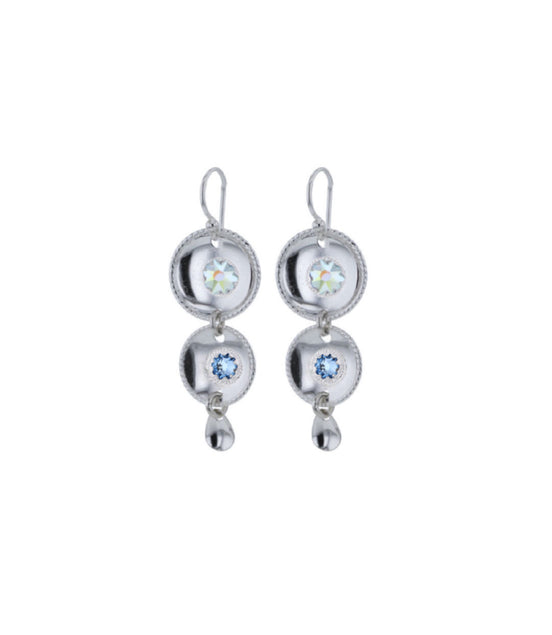 Ørepynt med nordlys og lyseblå krystall - utsolgt