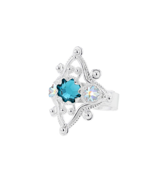 Ring med nordlys og turkis krystall - utsolgt