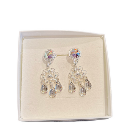 Ørepynt med nordlys krystall