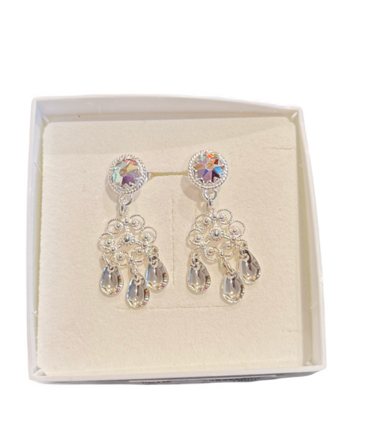 Ørepynt med nordlys krystall