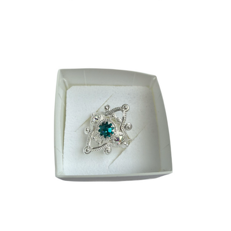 Ring med nordlys og turkis krystall - utsolgt