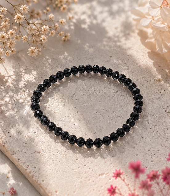 Armbånd svart glassperler