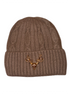 Soft angora lue mørk beige - utsolgt