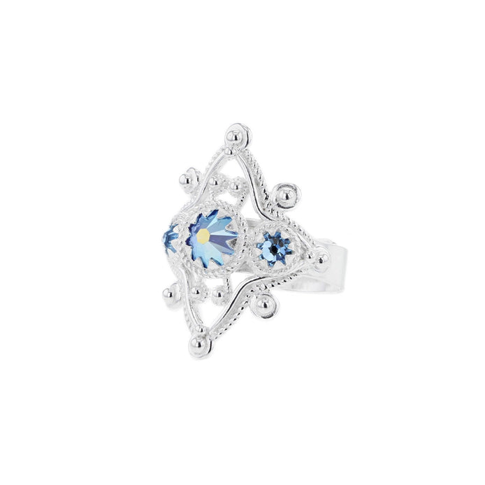 Ring med lyseblå krystaller - utsolgt