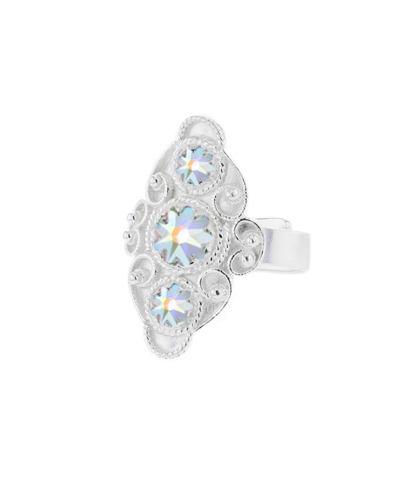 Ring med nordlys krystall