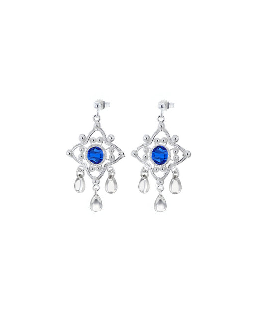 Ørepynt med mørkeblå krystall - utsolgt