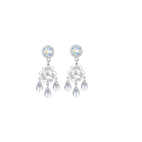 Ørepynt med nordlys krystall