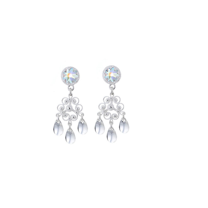 Ørepynt med nordlys krystall