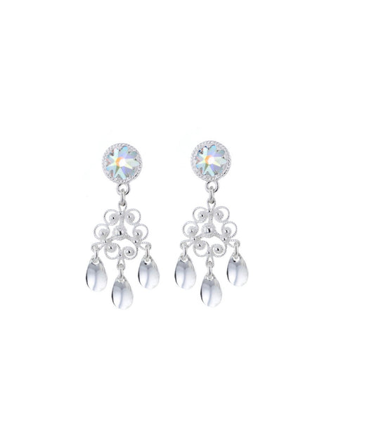 Ørepynt med nordlys krystall