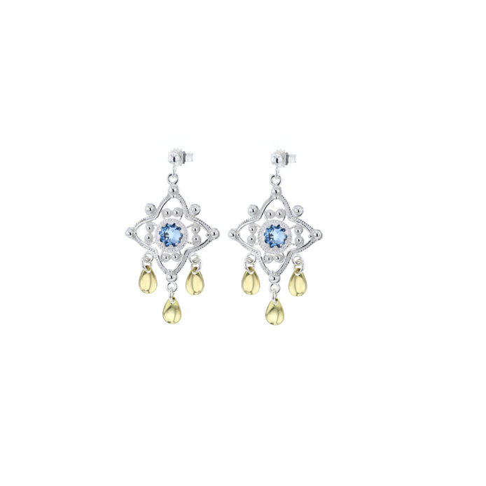 Ørepynt med lyseblå krystall - utsolgt