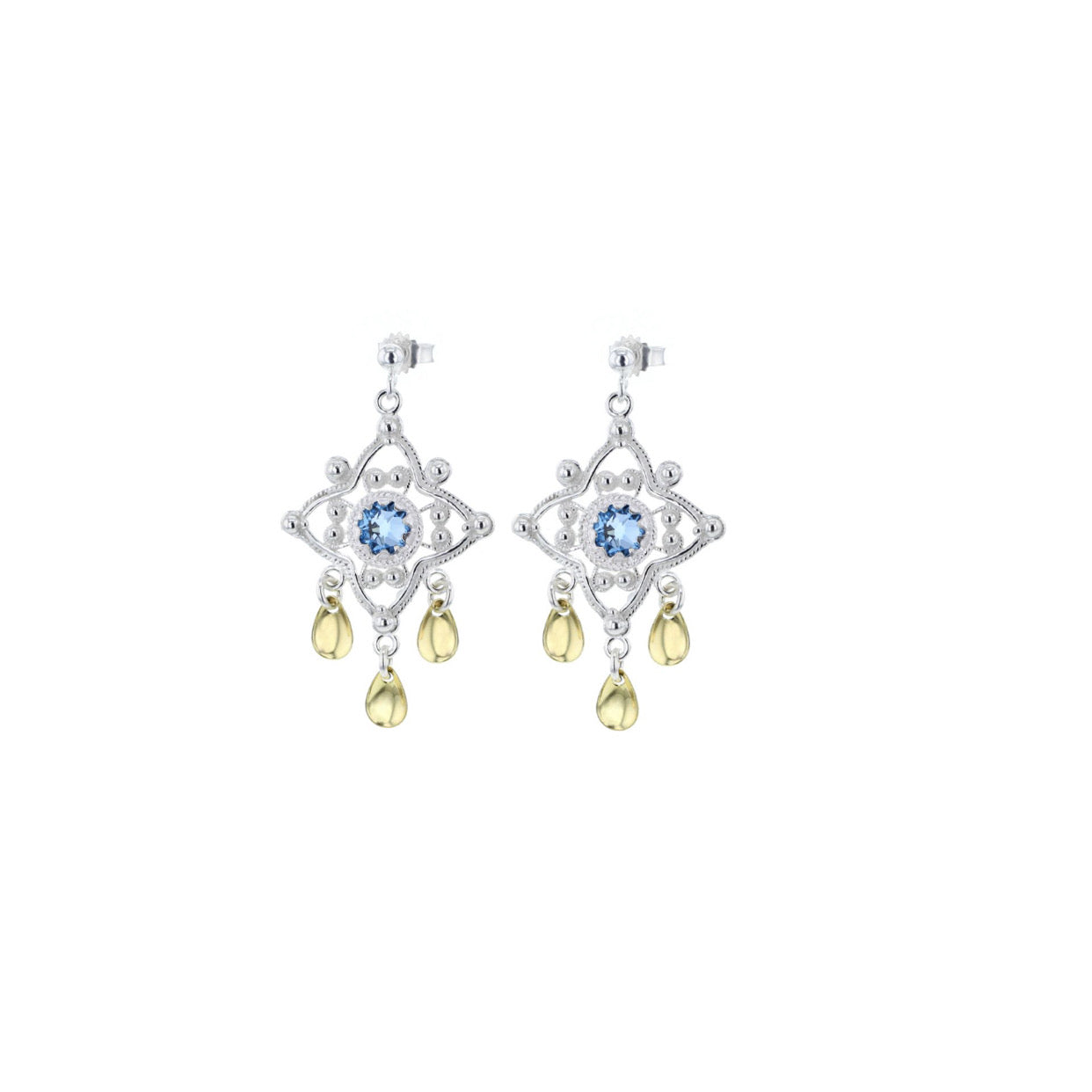 Ørepynt med lyseblå krystall - utsolgt