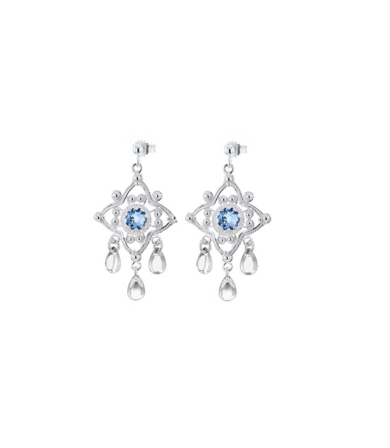 Ørepynt med lyseblå krystall - utsolgt