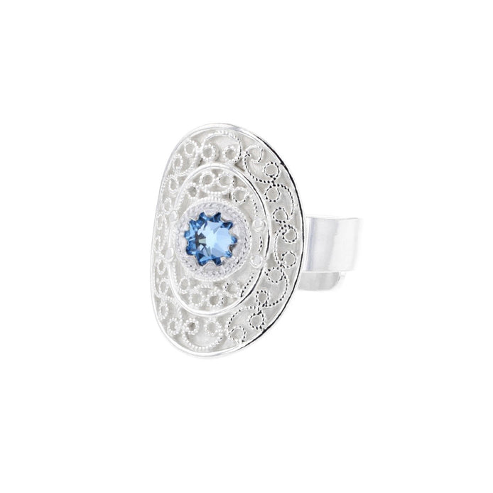 Ring med lyseblå krystall - utsolgt