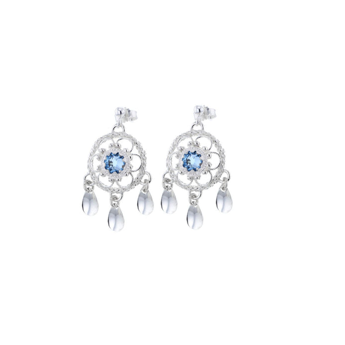 Ørepynt med lyseblå krystall - utsolgt