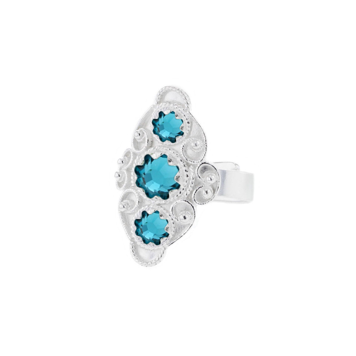 Ring med turkis krystall- utsolgt