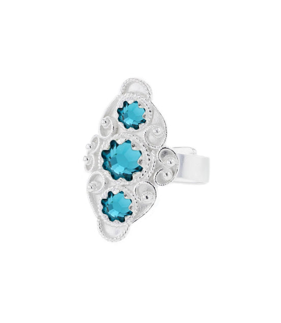 Ring med turkis krystall- utsolgt