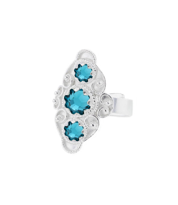 Ring med turkis krystall- utsolgt