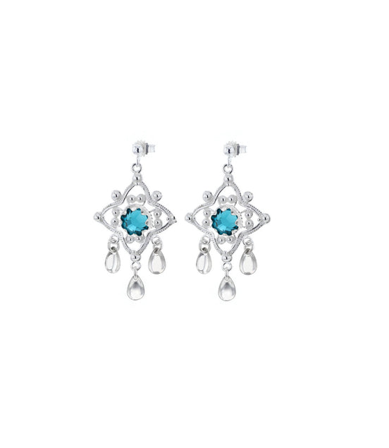 Ørepynt med turkis krystall