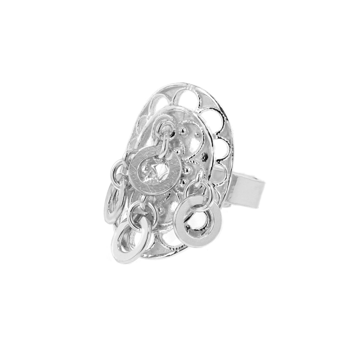 Ring med annheng i sølv