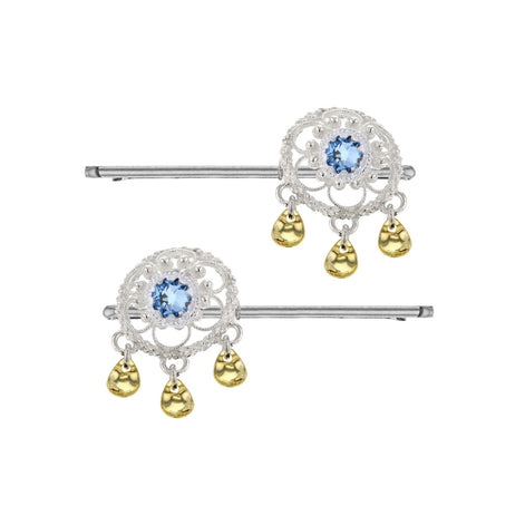 Hårpynt med lyseblå krystallsten - utsolgt